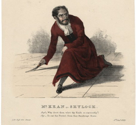 mid-19th century drawing of Shylock
