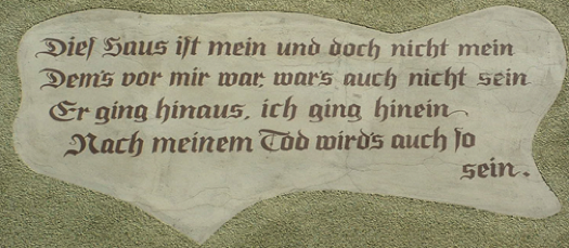 House Inscription in german