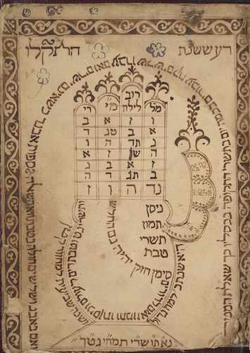 calligraphic title page