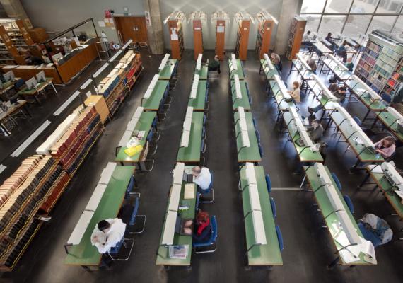 reading room at the National Library of Israel