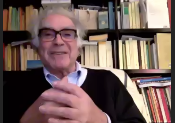 screenshot of Carlo Ginzburg from the YouTube recording