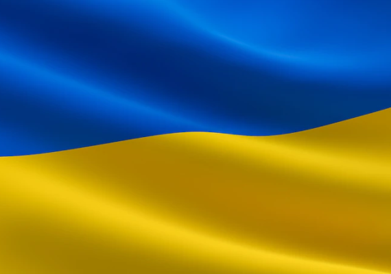 waving Ukrainian flag