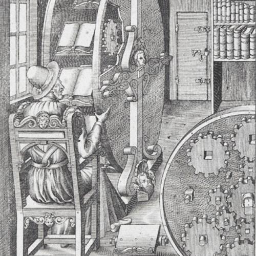 Agostino Ramelli reading machine invention from early modern Europe